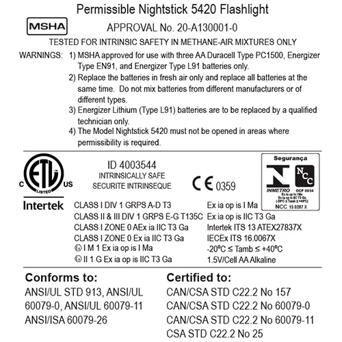 Nightstick XPP 5420 Intrinsically Safe Flashlight | 160 Lumens - Image 5