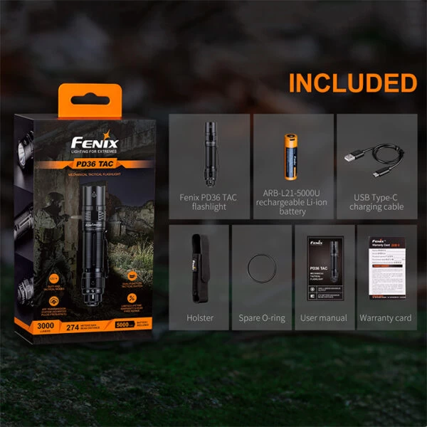 Fenix PD36 TAC Flashlight | 3,000 Lumens | Fenix Distributor - Image 3
