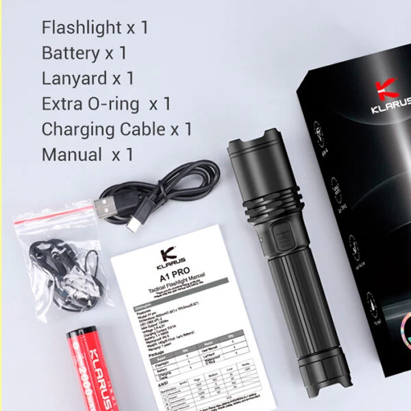 Klarus A1 Pro USB-C Rechargeable Flashlight | Authorized Distributor - Image 3