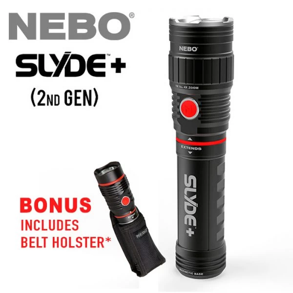 NEBO Slyde Plus 2nd Generation | 400 Lumens | Bonus Belt Holster